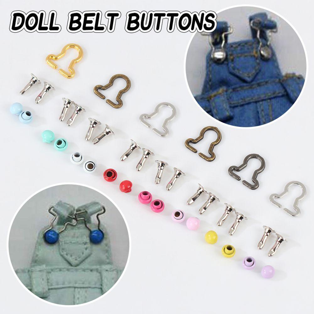20pcs Girls  Sewing Accessory DIY Dolls Buckles Trousers Bags Accessories  Belt Buttons Metal Buckle