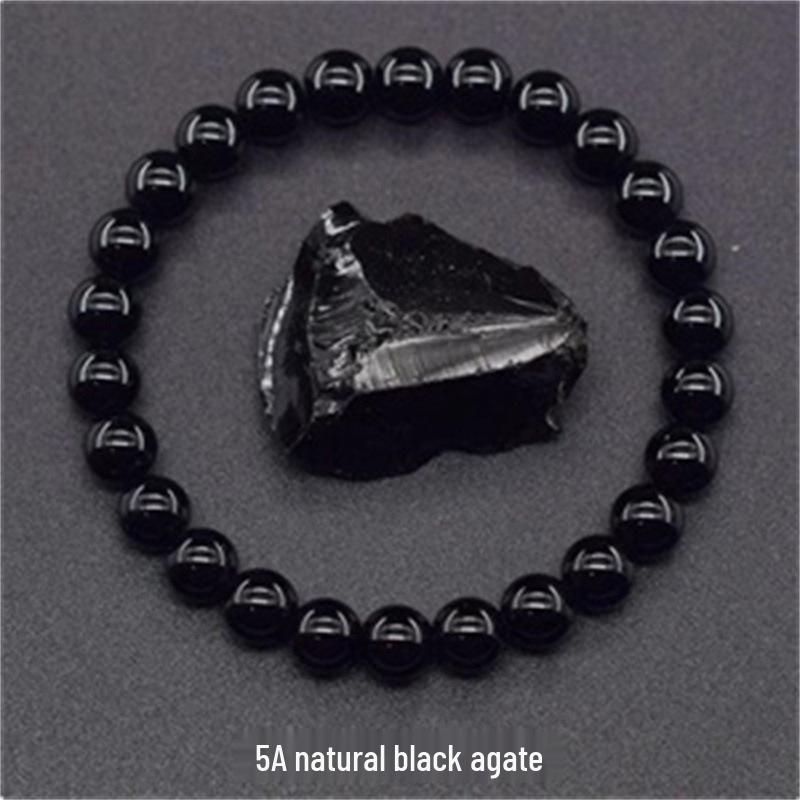 Jingde Jewelry Natural Agate Bracelet: Single-Loop Crystal Stone for Men and Women