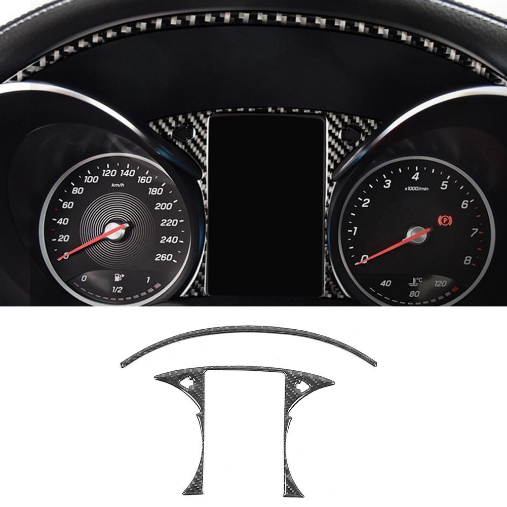 2Pcs Carbon Fiber Console Control Panel Strips Fit for Mercedes Benz C Class W205 GLC C180 C200L