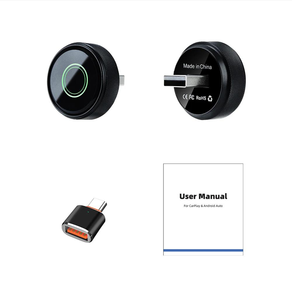 2in1 Wired To Wireless CarPlay Dongle Android Auto Adapter USB Dongle Mini AI Box Plug and Play for OEM Car Connection