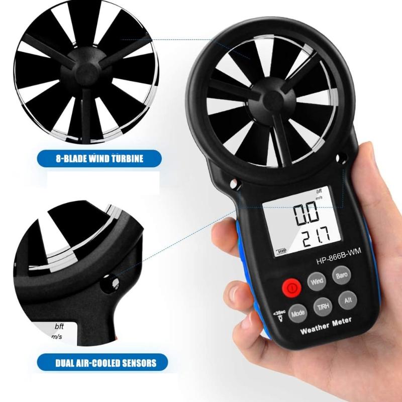 Digital Anemometer with Backlight Display High Resolution Speed  Tester Weather Resistant for Engineering Projects