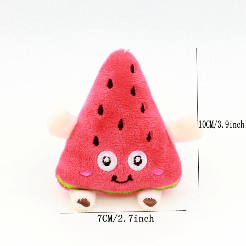 Cartoon Fruit Doll Pendant Carrot Strawberry Avocado Keychain Backpack Watermelon Plush Pendant Car Keyring Jewelry Accessory