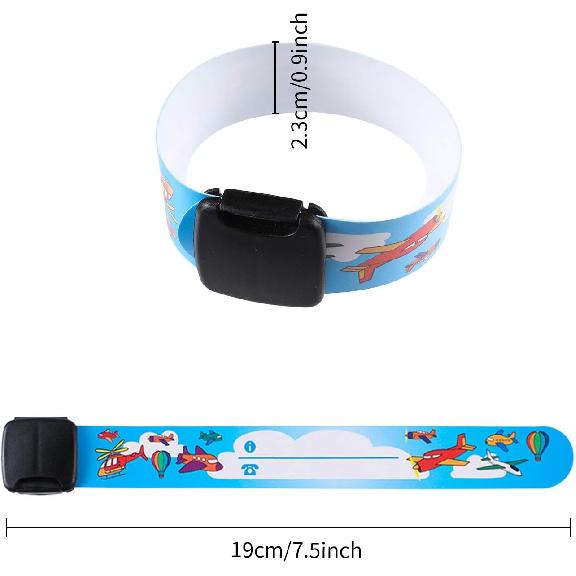 Chinco 14 Pieces Kids Safety ID Bracelets Child Identification Wristband Reble Name Tag Bracelet Waterproof ID Band Children Wristband for Boys and