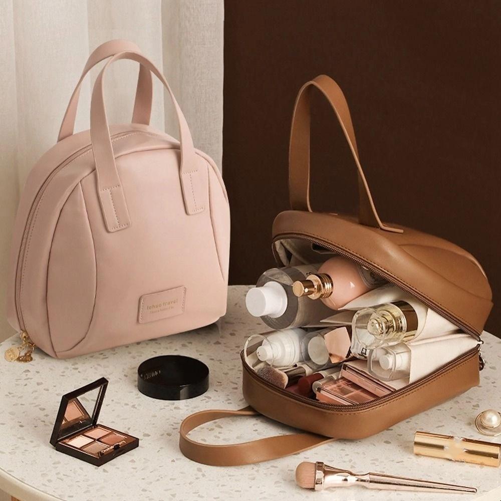 Zipper PU Leather Cosmetic Bag Handbag Small Square Bag Fashion Makeup Pouch Bag Shopping