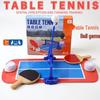 Tragbares Multi-Sport Tischspiel-Set: Tischtennis, Badminton, Fußball, Tennis - Eltern-Kind-Spiel mit Kinder-Schlägern