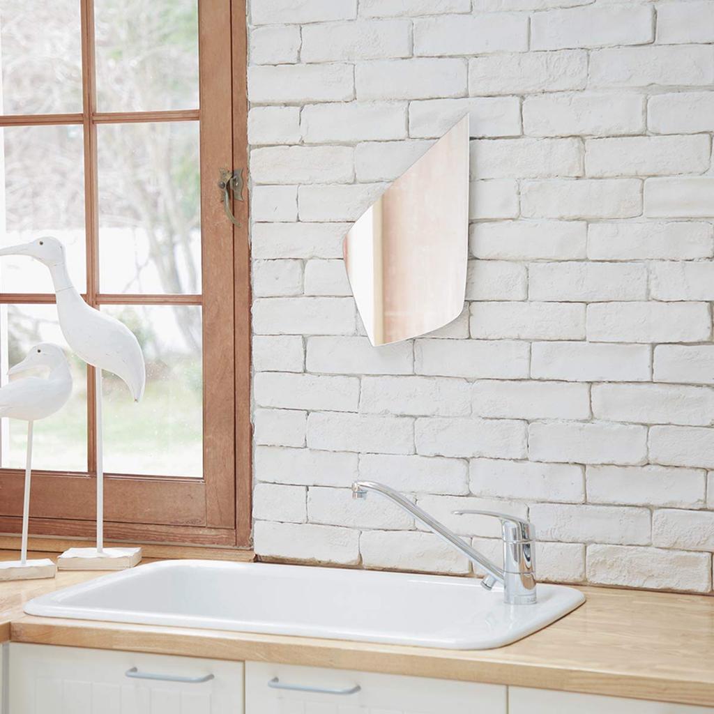 Paste Mirror Wall Hanging Entrance Toilet Jewelry X 37cm Wall Compatible Paste Mirror Design Kagami Shape Jewelry 23.5 [Rental Mirror]