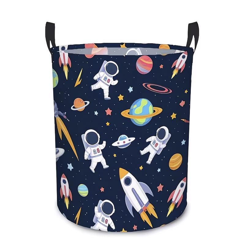 Space Astronaut Folding Laundry and Toy Storage Basket