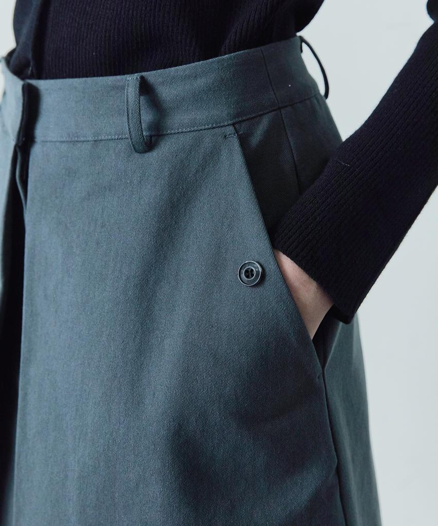 Ihr Front Tuck Midi Skirt / Charcoal