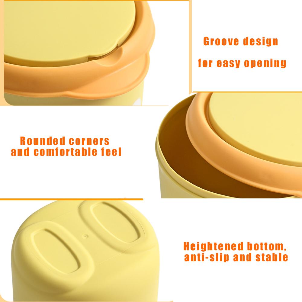 Mini Desktop Trash Can Cute Dustbin INS Simple Belt Lid Small Storage Bucket Kitchen Basket Garbage Bin for Office Home Rubbish