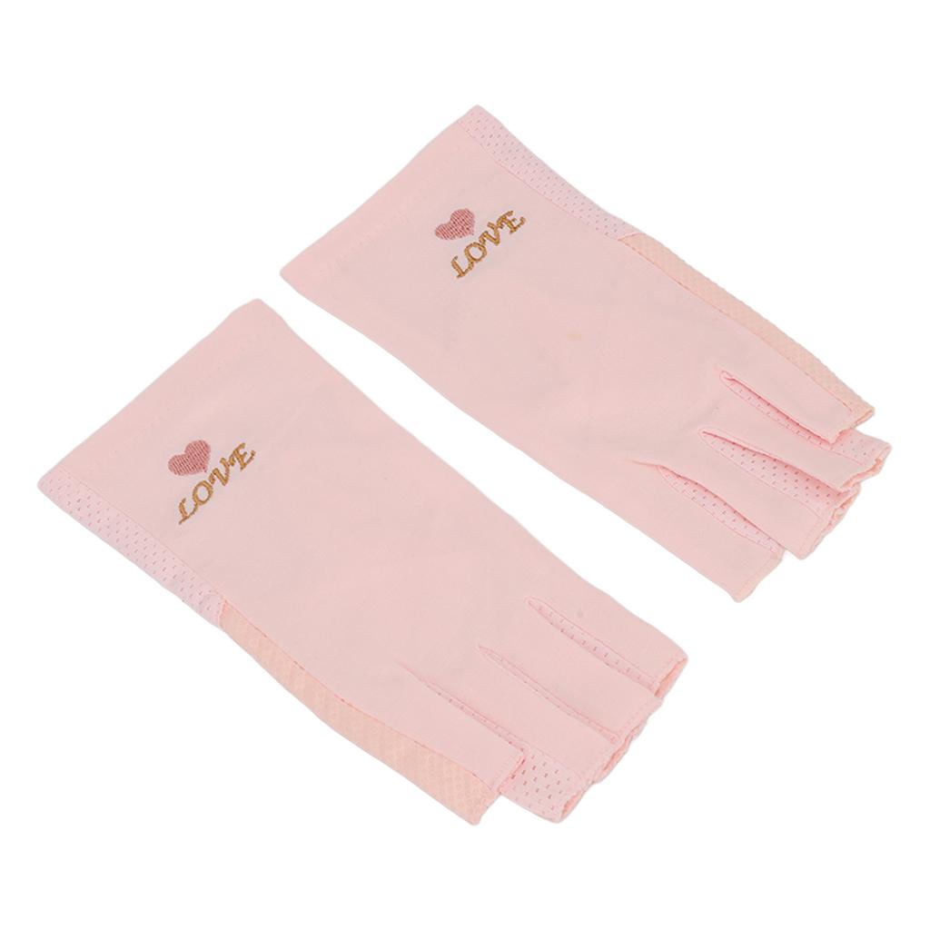 Manicure Gloves UV Protection Stretchy Breathable Fingerless Fiber Cotton Nail Lamp Gloves for Home