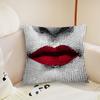 Funny Woman Face Cushion Cover Pillow Case Plush Fabric Soft Double Sided Print Sofa Cushion Cover Throw Pillow Covers