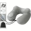 1 Press Type Inflatable Pillow U-Shaped Pillow, Foldable U-Shaped Double Hump Neck Pillow, Portable Outdoor Travel Pillow