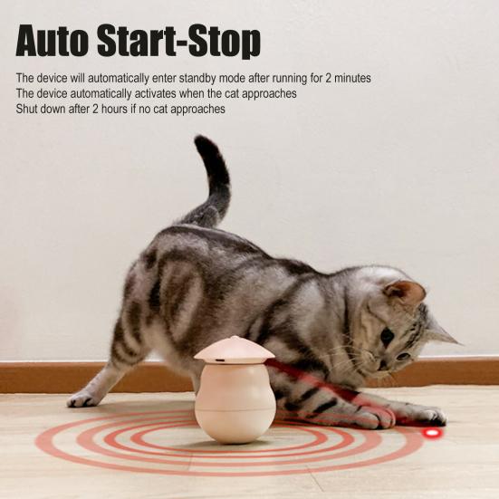 Automatic Rotating Cat Teaser Red Beam Cat Chasing Toy Auto-Sensing Interactive Rocking Cat Toy for Indoor Cats to Exercise And Relieve Boredom rosa