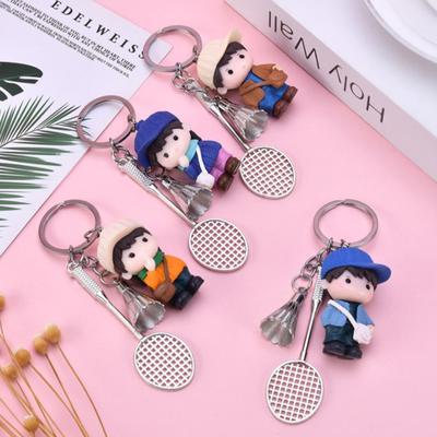 Kreativní mini badmintonová klíčenka Kreativní mini badmintonová klíčenka Roztomilé ozdoby Pamětní klíčenka Závěsná taška Doplňky do auta