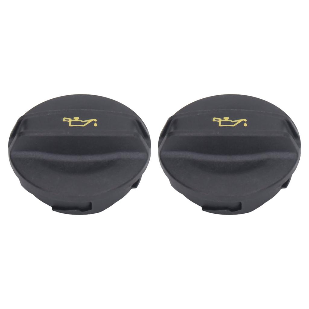 2Pcs Tank Cover Oil Filler Cap Black ABS 06K103485A for CC 1.8L 2.0L Engines 2012‑2017