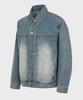 Nonblank Pointed Collar Washed Denim Jacket_Blue