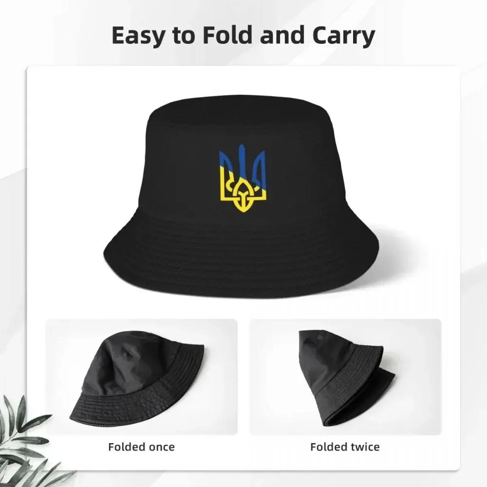 Unisex Women Ukraine Flag Logo Bob Hats Merch Summer Beach Hatwear Vintage Bucket Hat Fishing Cap for Hiking