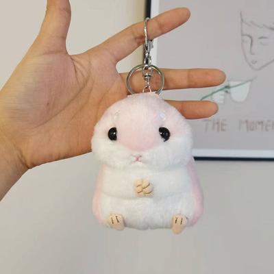 Kawaii süße weiche Hamster Schlüsselanhänger Schlüsselanhänger flauschige Schmuckstücke Auto Handtasche Anhänger Schlüssel Chian Ring Halter Geburtstagsgeschenk