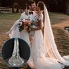 White Bridal Veils Pearls Studded Lightweight Tulle Long Train Hairpiece For Wedding Party Cosplay