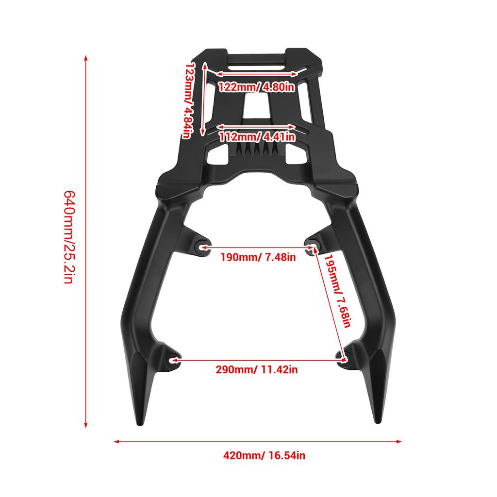 Motorrad Gepäckträger Hinten Aluminiumlegierung Motorrad Heckträger Ladeunterstützung Regal für ADV160 2025 bis 2025