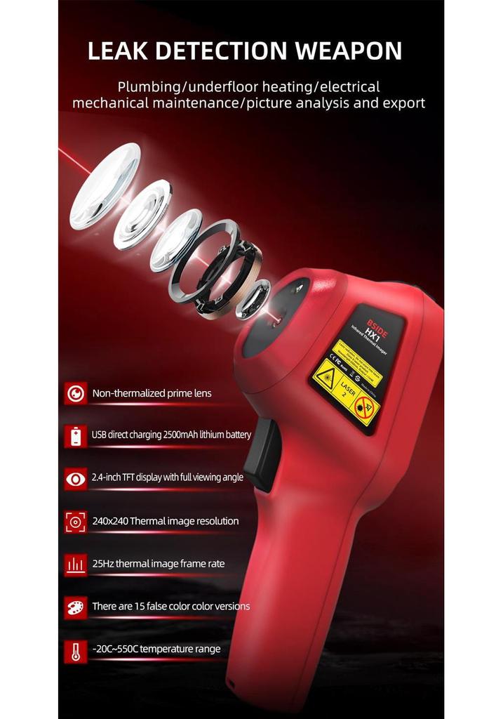BSIDE HX1 Handheld Infrared Thermal Camera for Outdoor and Floor Heating Inspection