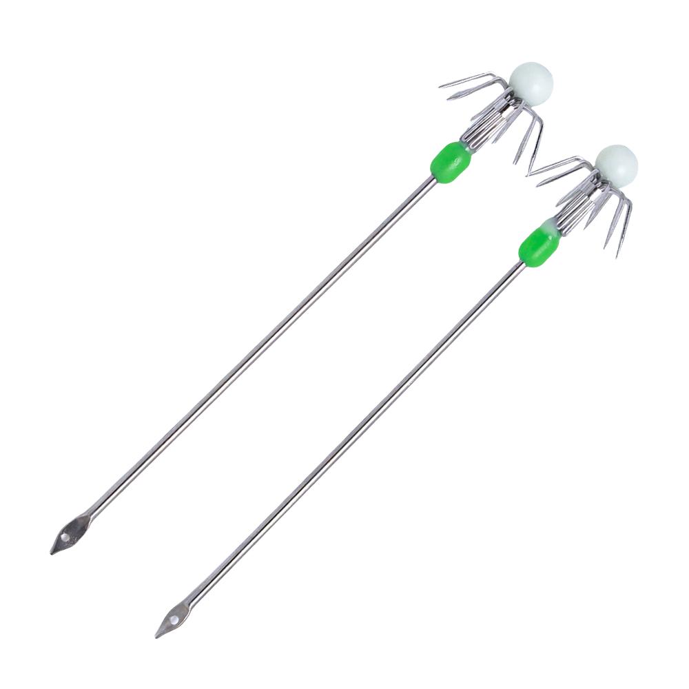 2Pcs Double/Single Layer Squid Live Shrimp Hook Luminously Squid Hook Octopuses Fishing Hook for Outdoor Fishing