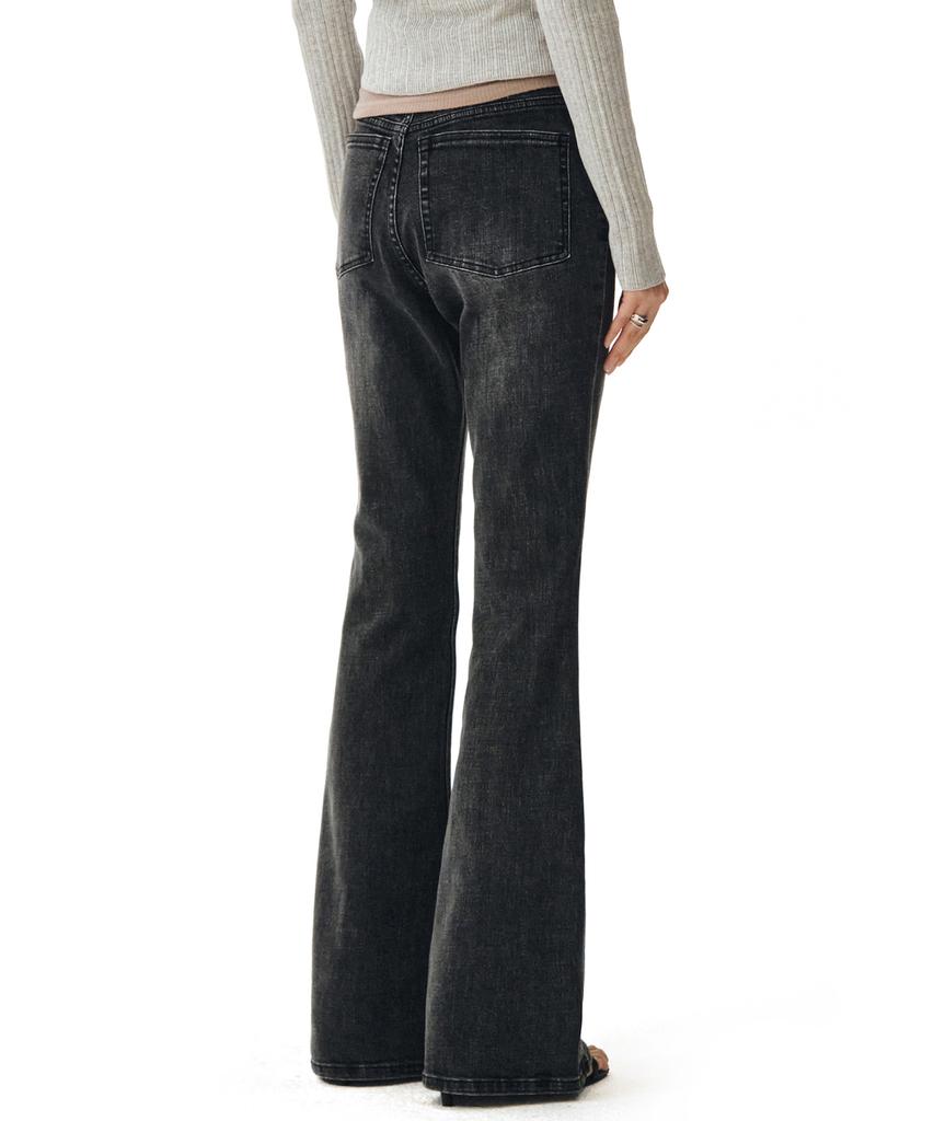Deketeuumeon Signature Slim Flared Jeans Dcwpt005Blackb