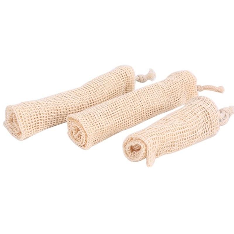 Wiederverwendbare Baumwoll-Netzbeutel, Aufbewahrungstasche für Zuhause, Küche, Obst und Gemüse mit Kordelzug