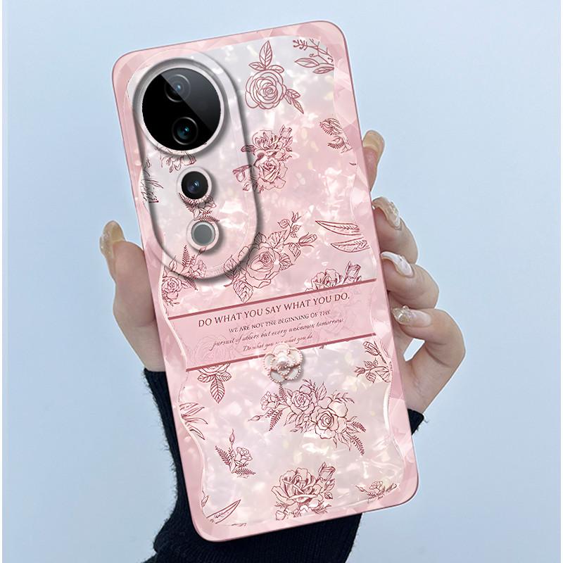 For Vivo V40 Case Vivo V40 Pro V40e Phone Case Vivo iQOO Z9S 5G Fashion Simplicity Flower Shockproof Shell Protection Back Cover