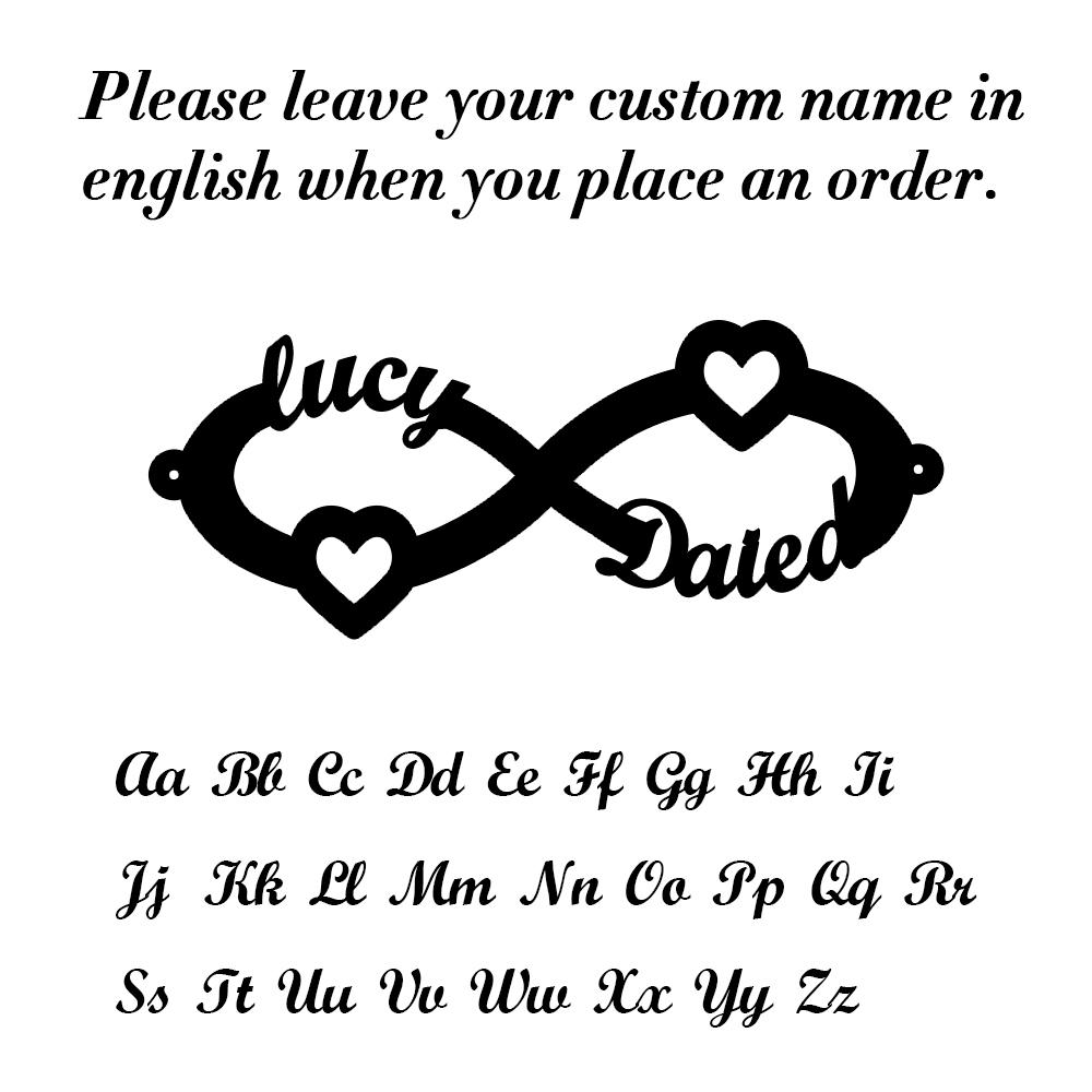 Lemegeton Custom Name Infinity Bracelet For Women Personalized Bangle Stainless Steel Jewelry Couple Bracelet Valentins Day Gift