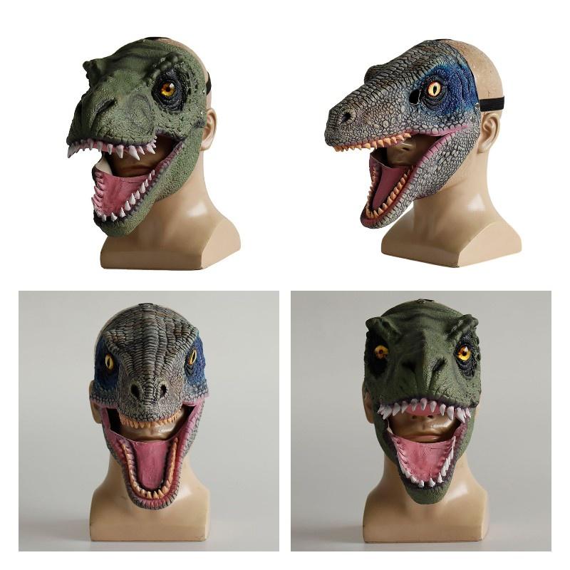 Jurassic World Dinosaur Latex Mask Headgear Tyrannosaurus Rex Halloween Cosplay Prop