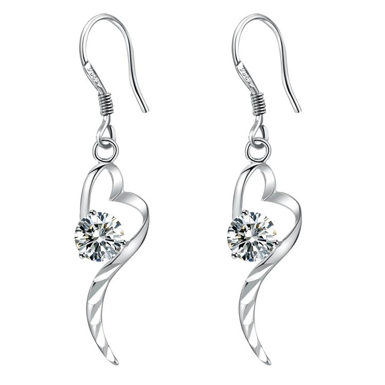 NEW 925 Sterling Silver Earrings Hot Hearts for Women Exquisite Student Girlfriend Jewelry Accessories Wedding Fashion Gift