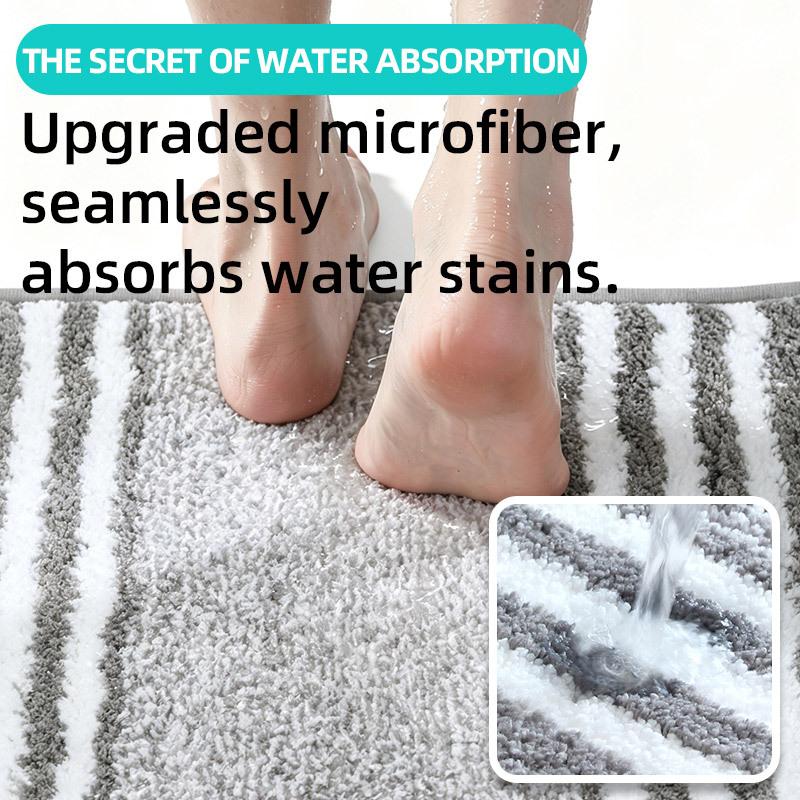 Explosive Striped Two-Piece Set, Bathroom Absorbent Floor Mat, Bathroom Door Non-Slip Foot Pad, Toilet Rug