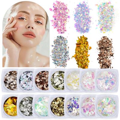 Nail Art Sequins Nail Patches Irregular Laser Sequins Aurora Cellophane Nail Art Trinkets Box