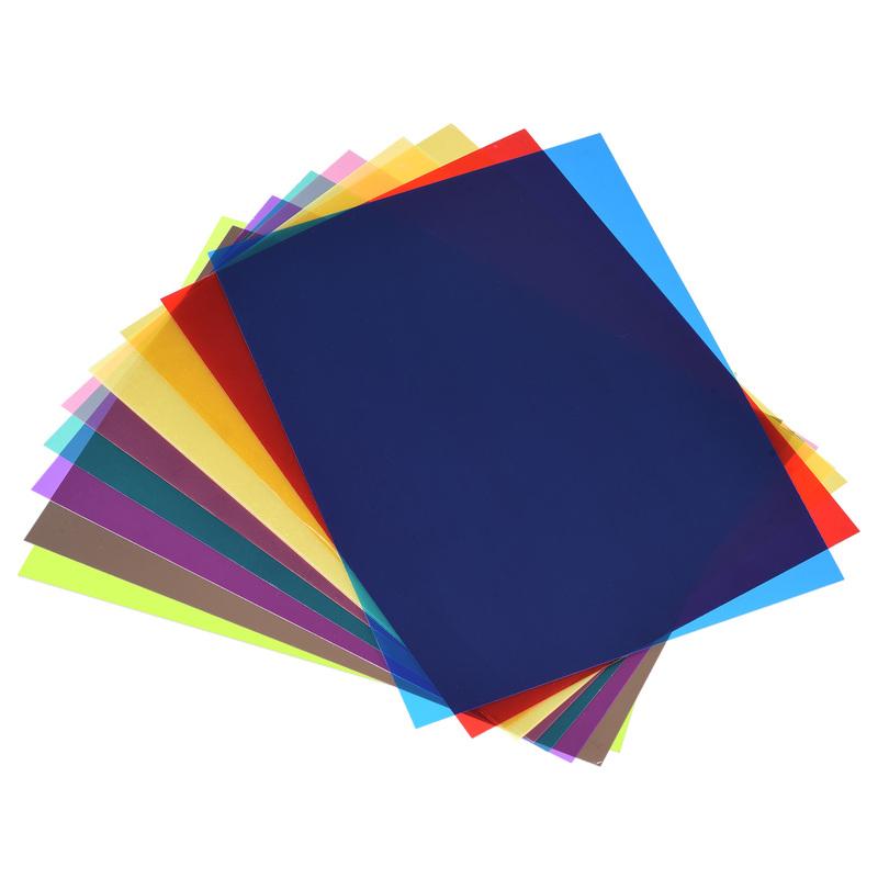2 Kits Gel Light Filter Transparent Color Correction PVC Sheets 9 Colors