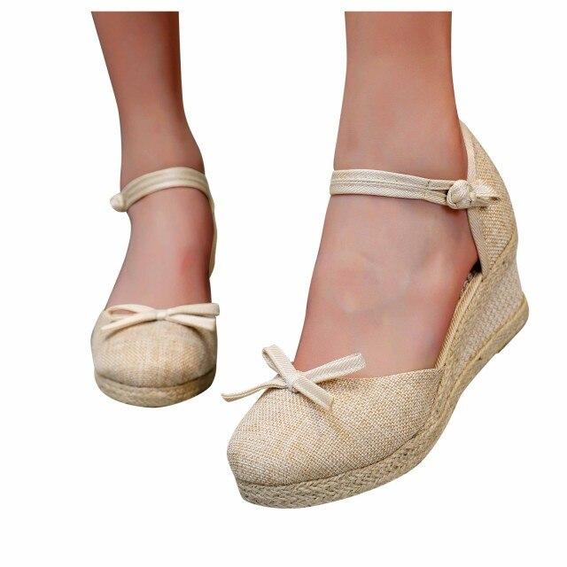 Scarpe col tacco alto da donna Sandali femminili Zapatos Mujer Scarpe casual da donna Slip-on traspirante Sandali con zeppa per il tempo libero all'aperto