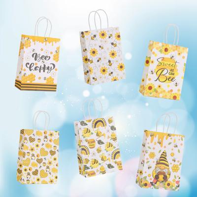 6 Stück Papiergeschenktüten für Feiertagsverpackungen, Supermarkt-Einkaufstüten, Party-Gastgeschenktüten