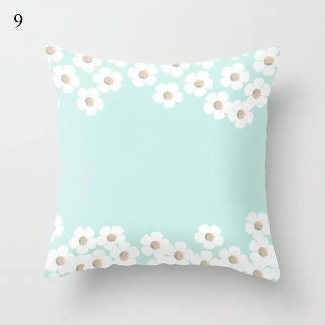 Mint Green Cushion Cover Geometric Printing Pattern Pillowcase 45*45Cm Living Room Bed Square Cushion Cover Decorative