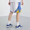 Anta Basketball Series Logo Striped Letter Mid-Waist Straight Loose Shorts Men Bottoms Pure-White 152321229-1
