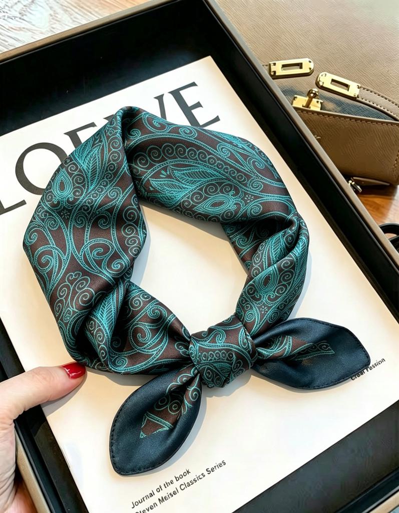 [111 mulberry silk] Bonas women's silk small square scarf silk scarf 11 new autumn and winter gift mother small scarf