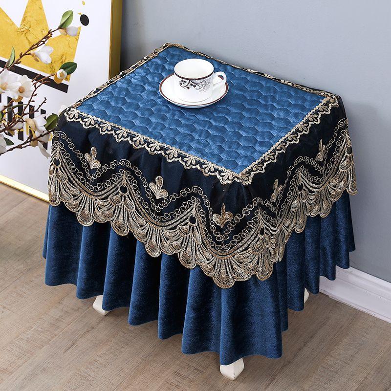 Thickened Bedside Table Cover Cloth Non Slip Dustproof Bedroom Nightstand Cover European Dust Cover Fabric Lace Set Cover