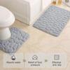 3pcs/Set Super Soft Memory Foam Bath Mat Carpet Bathroom Water-absorbing Non-slip Stone Pattern Floor Mat for Shower Room Rugs