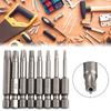 8 Pcs / Set 50mm 1/4 Hex Shank Five-point For Torx Screwdriver Bits Set T8-T40 Screwdriver Power Tool Accessories