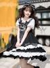 Alice Gothic Dot Ribbon JSK Gothic Lolita Dress Polka Dot Pattern Black [d. & Lolita] [d.Alice]