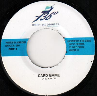7inch Record VYBZ KARTEL - Card Game NONE Thirty Six Degr 2007 Jamaica Reggae, Ska & Dub Used