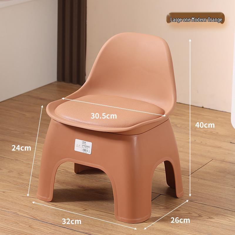 Thickened Non-Slip Backrest Stool for Kids & Adults: Perfect for Bathrooms, Living Rooms, Showers, Kindergarten, and Shoe Changing Areas.
