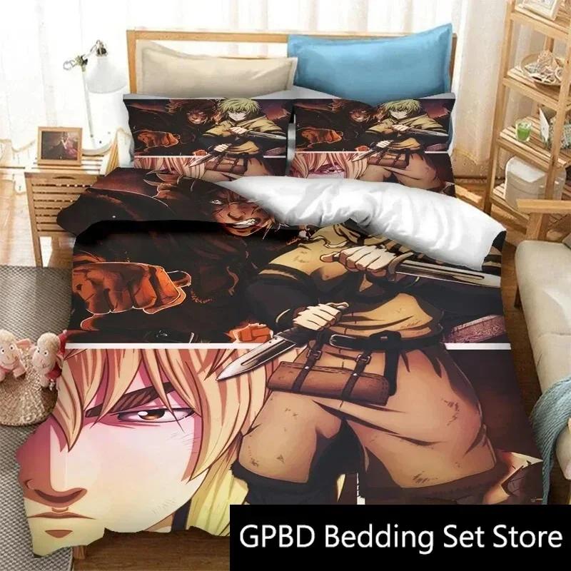 3D Print Anime Vinland Saga Bedding Set Double Twin King Duvet Cover Comforter Pillowcase Boys Girls Adults Bedroom