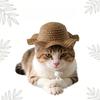 Pet Straw Hat for Cats Summer Sun Visor Cap for Kittens Cute Cat Headwear for Photography Props Fashion Dog Accessories