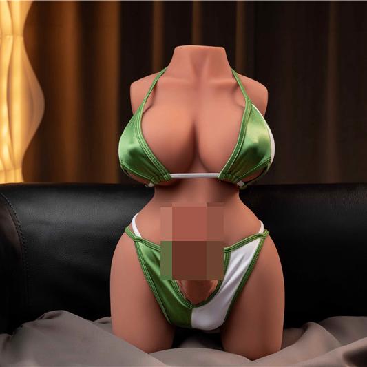 TPE Ultra-Soft Realistic Half-Body Masturbator 3-in-1 Design Breasts+Penis+Vagina Couples Men Women Lifelike Sex Toy
