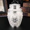 Rose Silver Tea Can Household High-grade Sealed Large-capacity Tea Can Moisture-proof Food Storage Tank Process Ornament